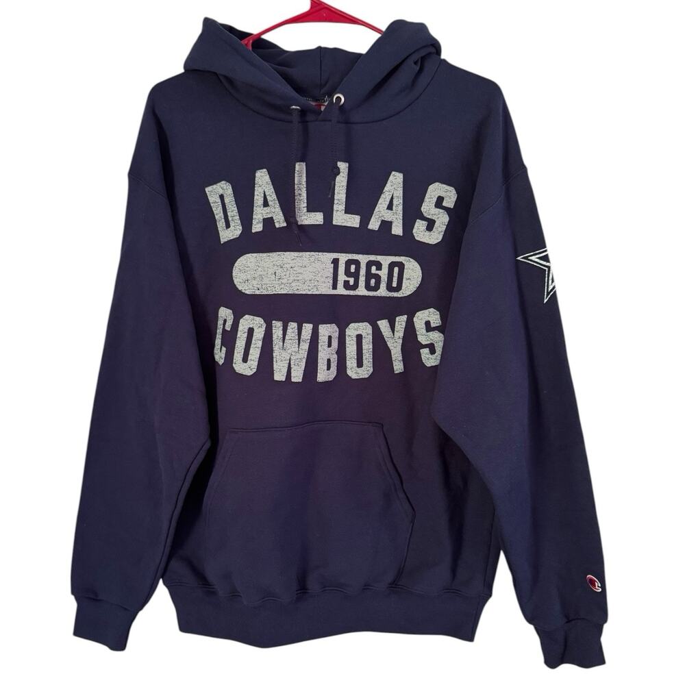NWT Champion Dallas Cowboys Hoodie Navy Blue 1960 NFL Graphic Men's Medium - Picture 2 of 8